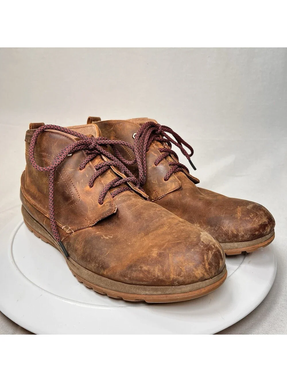Columbia Davenport Chukka Waterproof Brown Leather Boots Men's Size 14